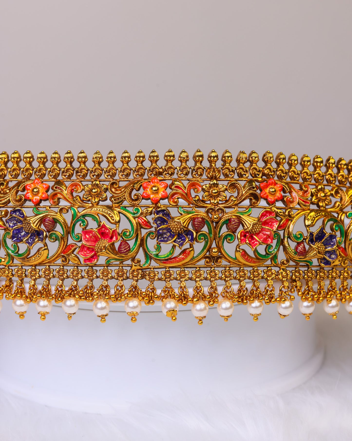 Pushpavalli Meenakari Vaibhava Vaddanam- (Premium Masterpiece Edition) – By Suwarnikaa Jewels