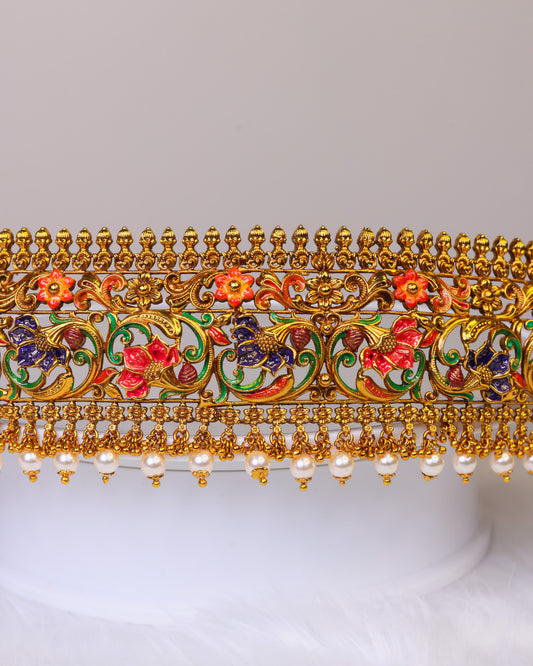 Pushpavalli Meenakari Vaibhava Vaddanam- (Premium Masterpiece Edition) – By Suwarnikaa Jewels