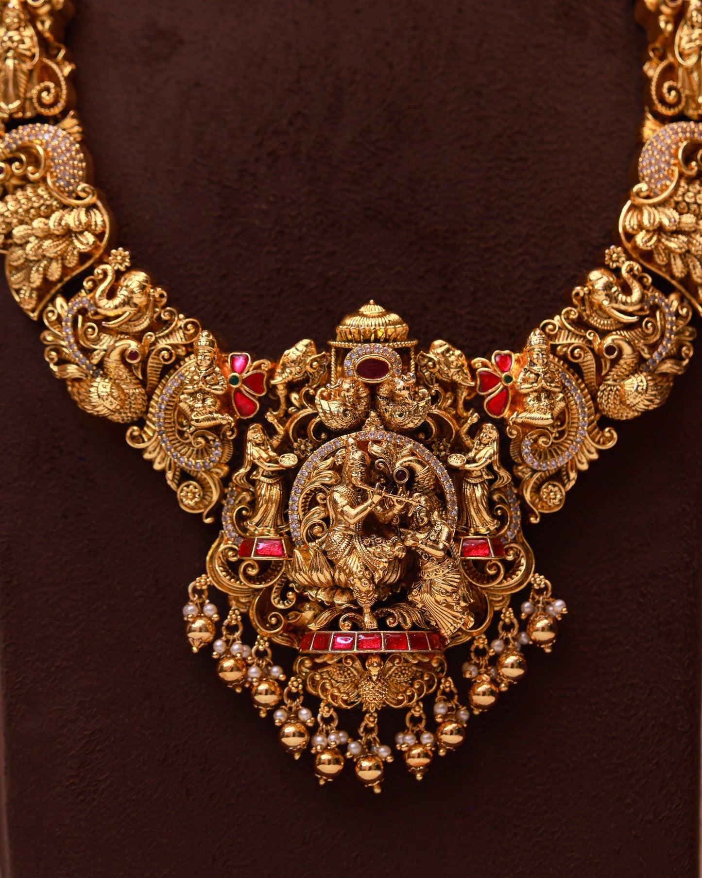 Sri Nandalala Alankara Haram – Premium South Indian Temple jewellery By Suwarnikaa Jewels