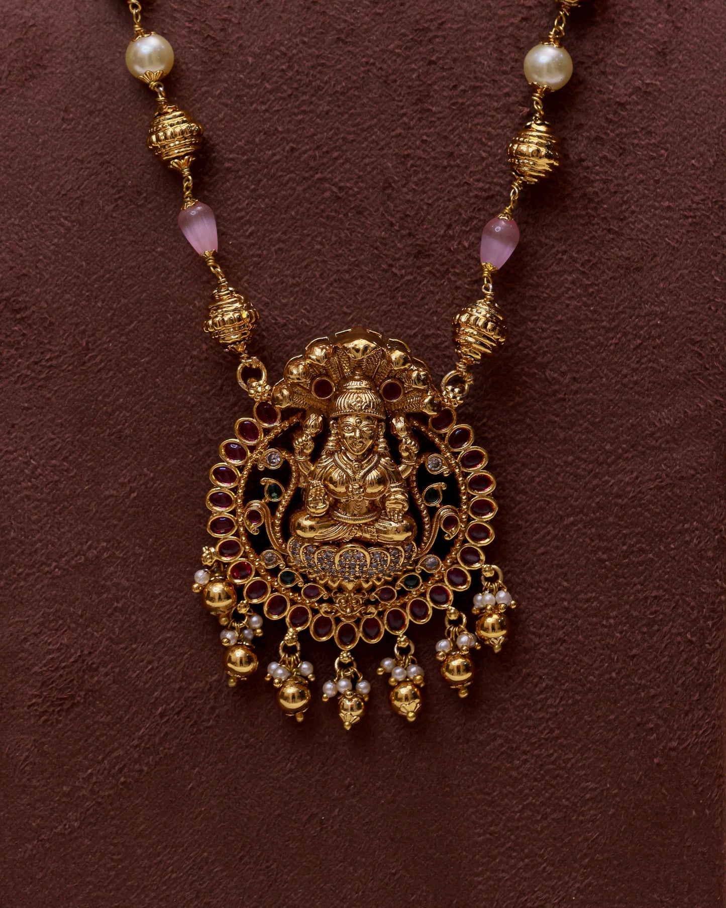 Saanvika Ratna Haaram – Premium South Indian Temple Necklace Set By Suwarnikaa Jewels