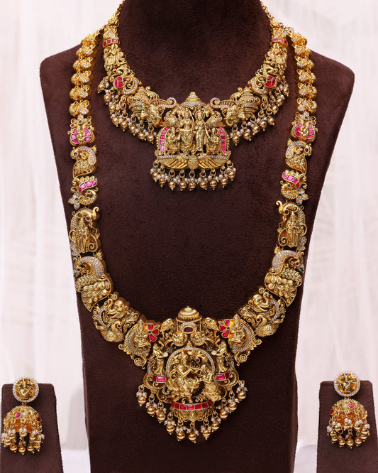 Rama Krishna Mahotsava Bridal Combo – Premium South Indian Temple Jewellery Set By Suwarnikaa Jewels