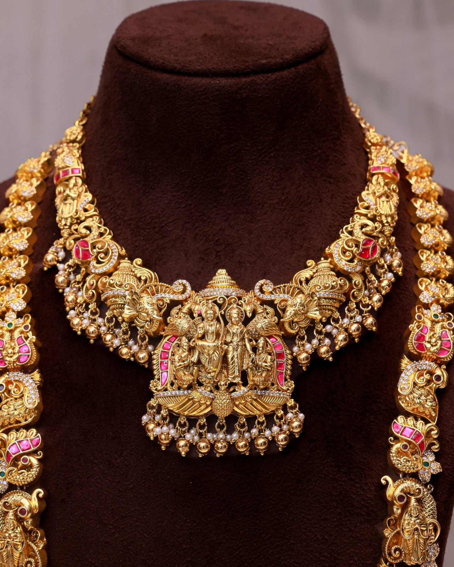 Rama Krishna Mahotsava Bridal Combo – Premium South Indian Temple Jewellery Set By Suwarnikaa Jewels