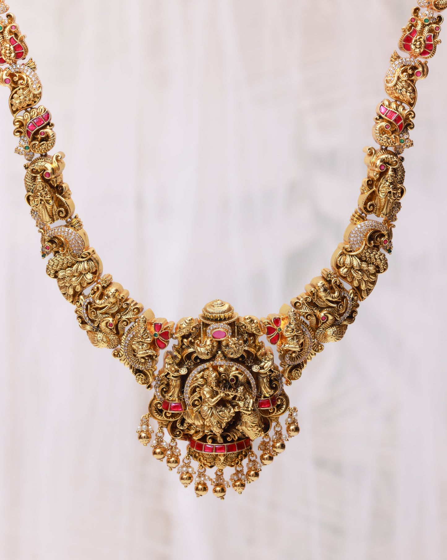 Sri Nandalala Alankara Haram – Premium South Indian Temple jewellery By Suwarnikaa Jewels