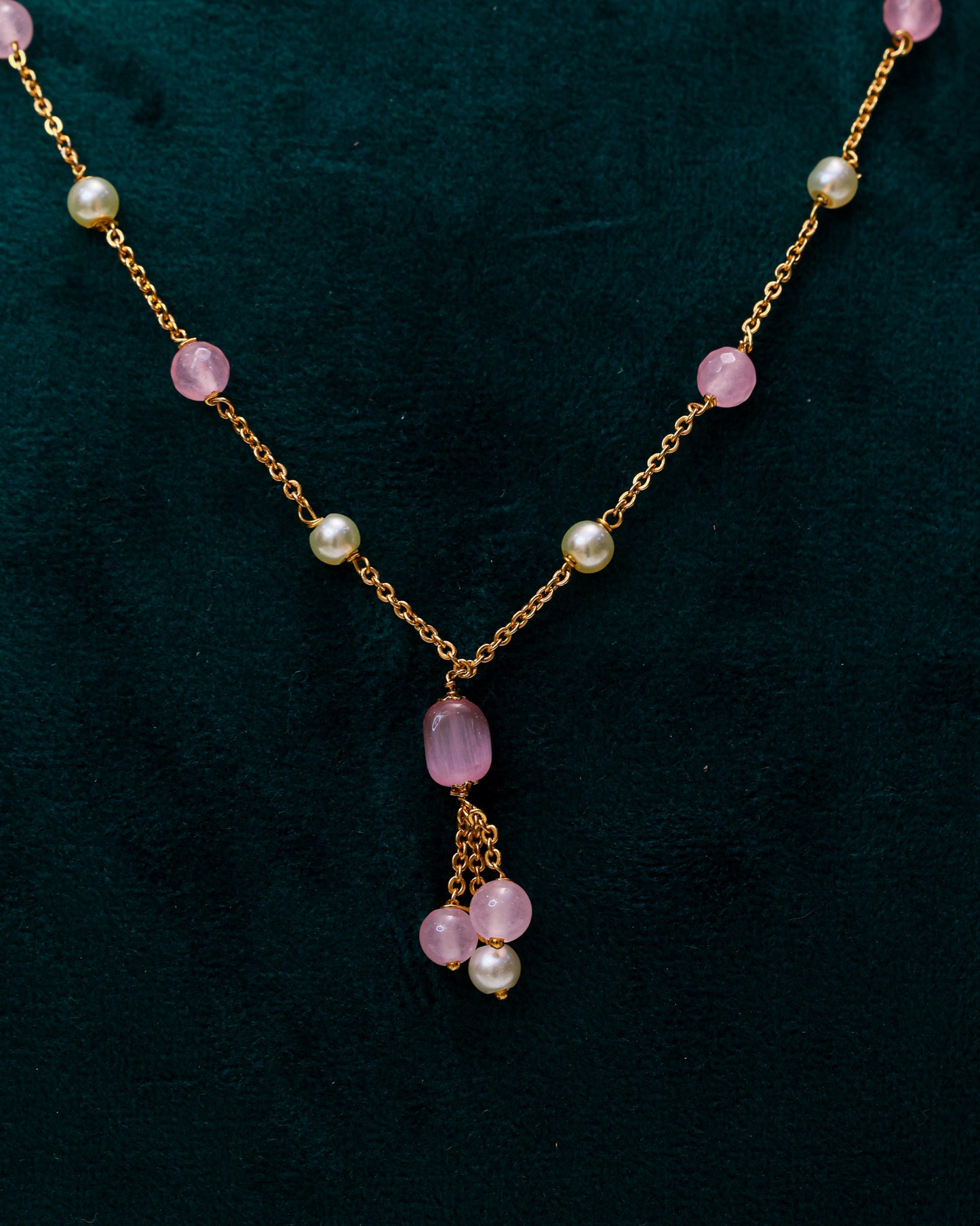 Blush Pearl Grace Neck Chain(18") – Elegant Pastel Pearl Chain for Daily & Office Wear By Suwarnikaa Jewels