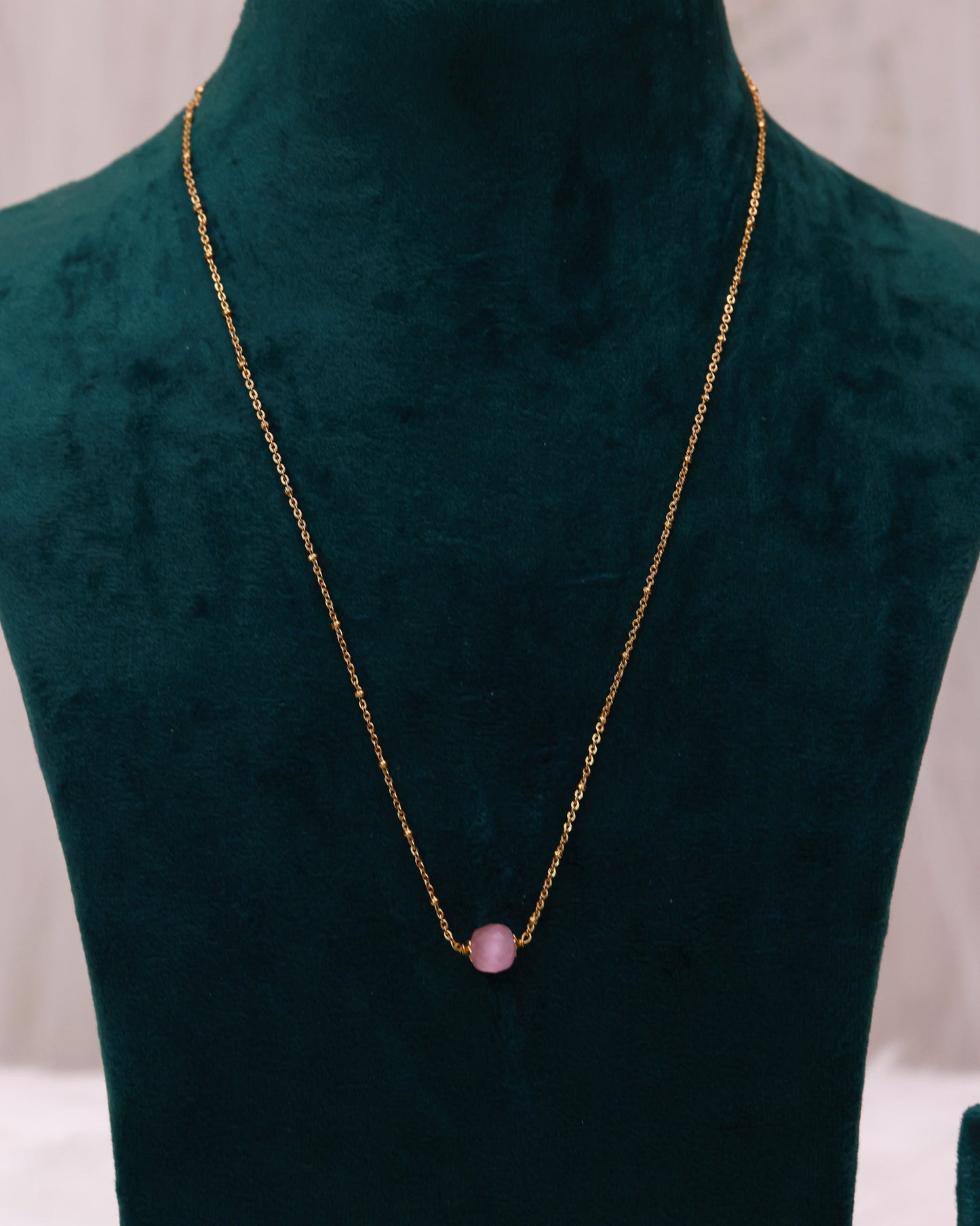 Blush Drop Neck Chain(18") for Daily & Office Wear By Suwarnikaa Jewels