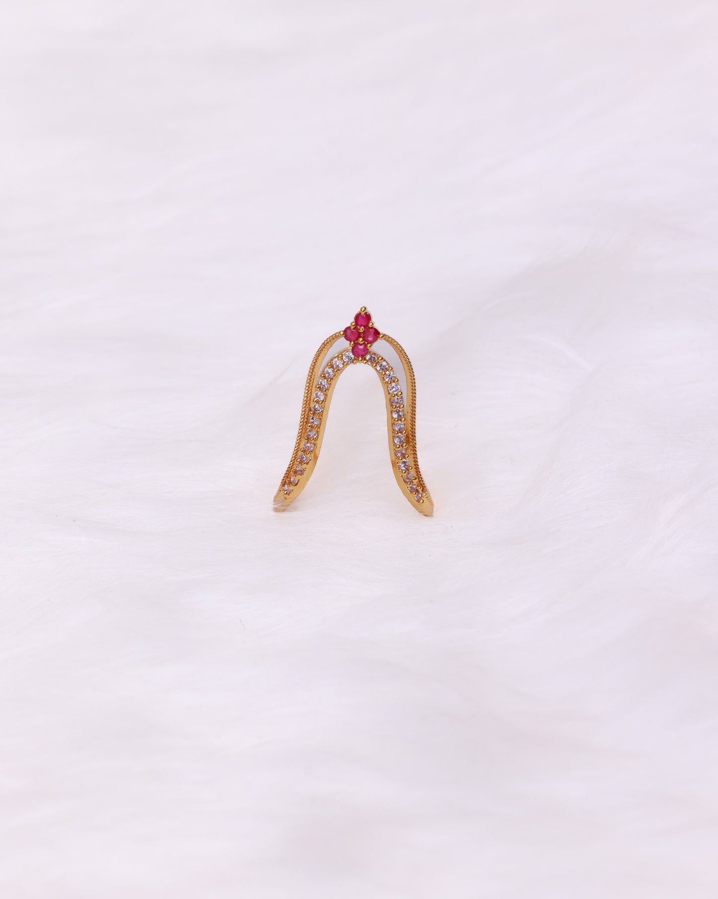 Suhana Ruby Arch Ring by (Adjustable) suwarnikaa jewels