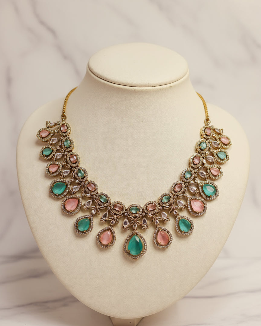 Cinderella Charm by Suwarnikaa Jewels American Diamond Set