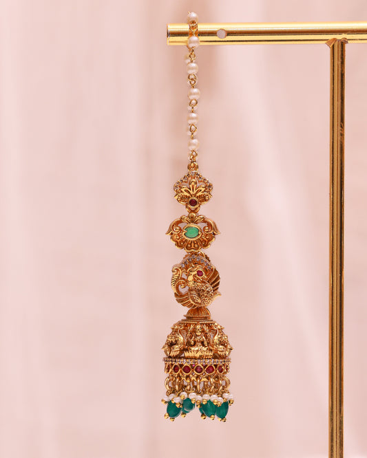 Sukanya Pearl Hang Jhumkas premium Gold Polished Earings by Suwarnikaa jewels
