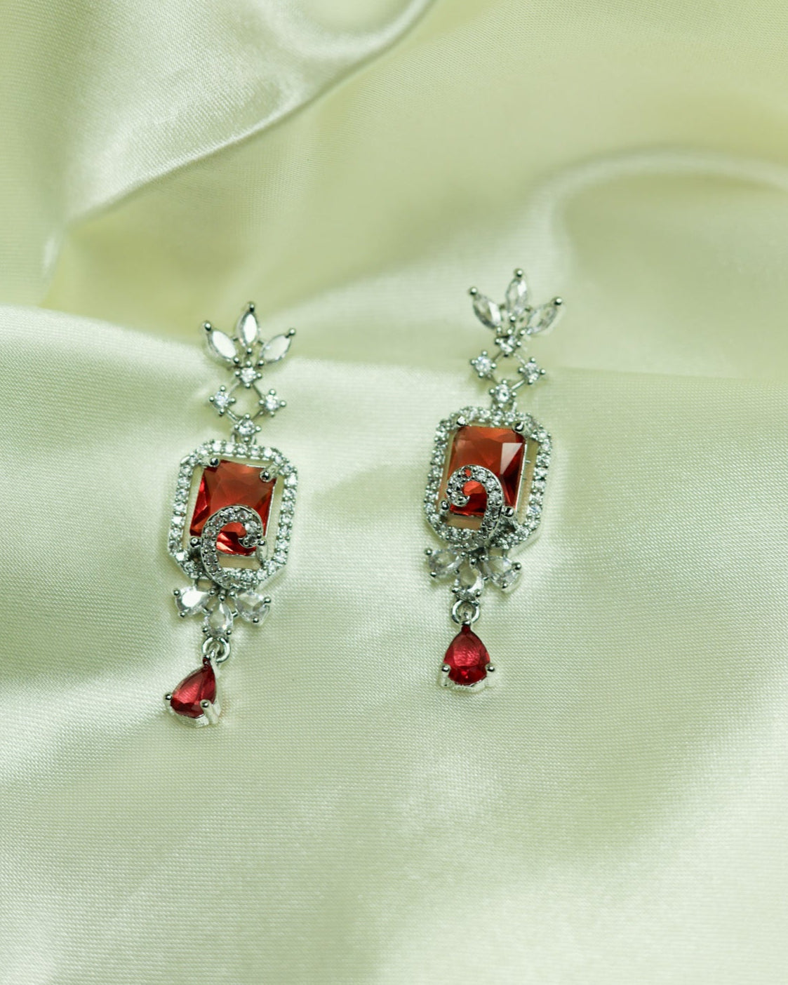 Suwarnikaa’s Red Majesty American Diamond Necklace set