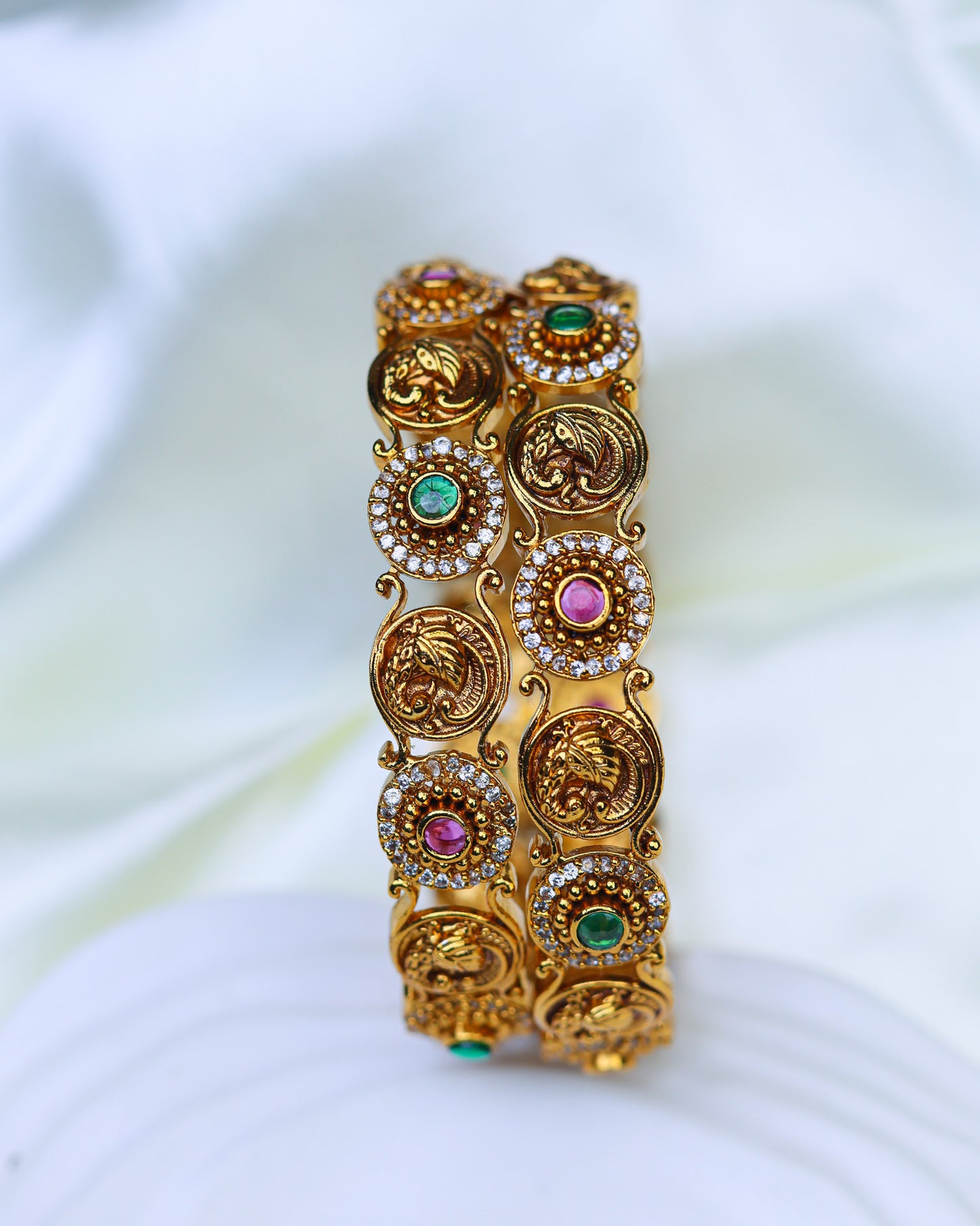 Royal Peacock Stone Bangle  Premium Bangels (size 2.8")