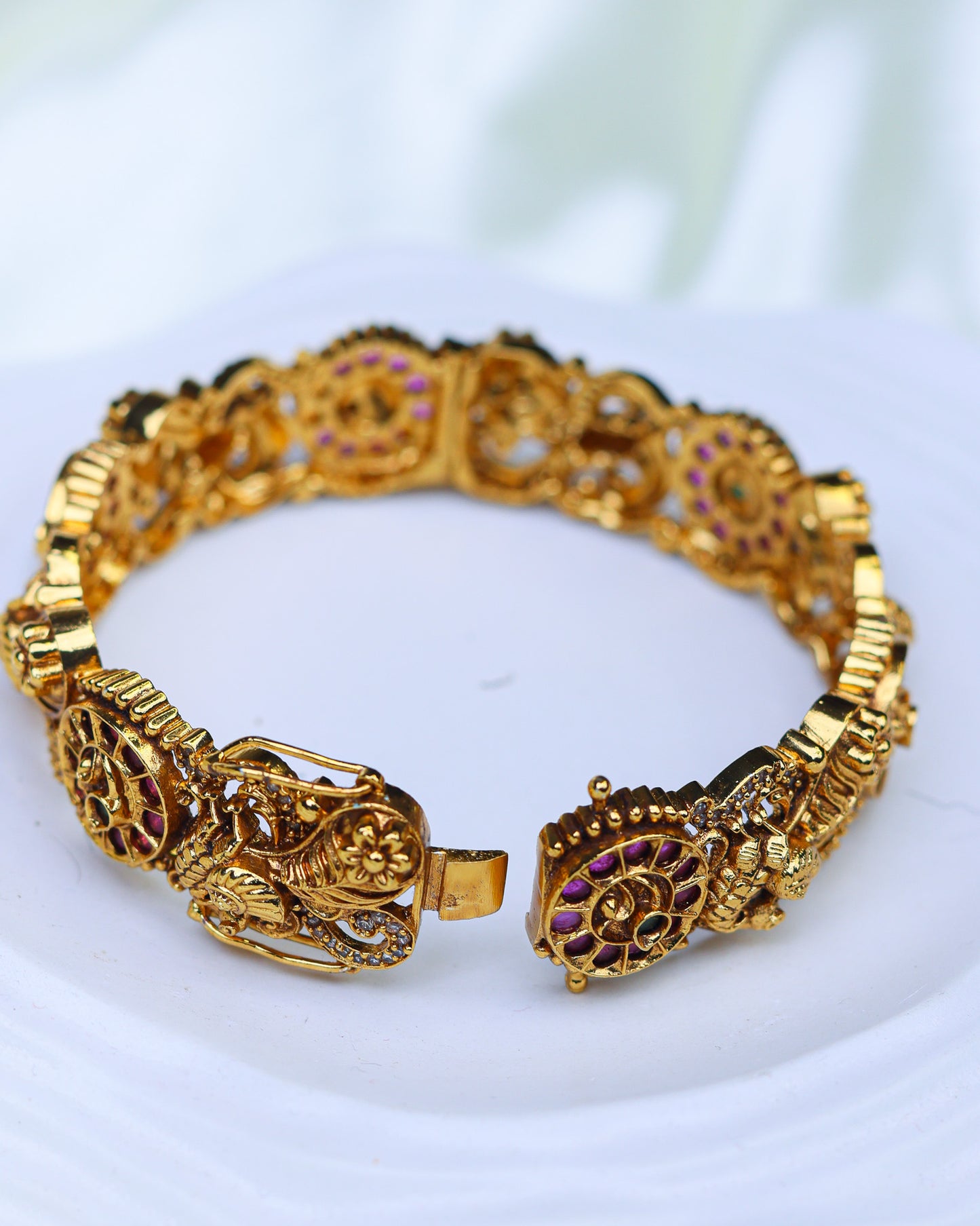 Ruby Mayil Heritage Kada  Premium Bangels Openable Fits 2.4/2.6" size