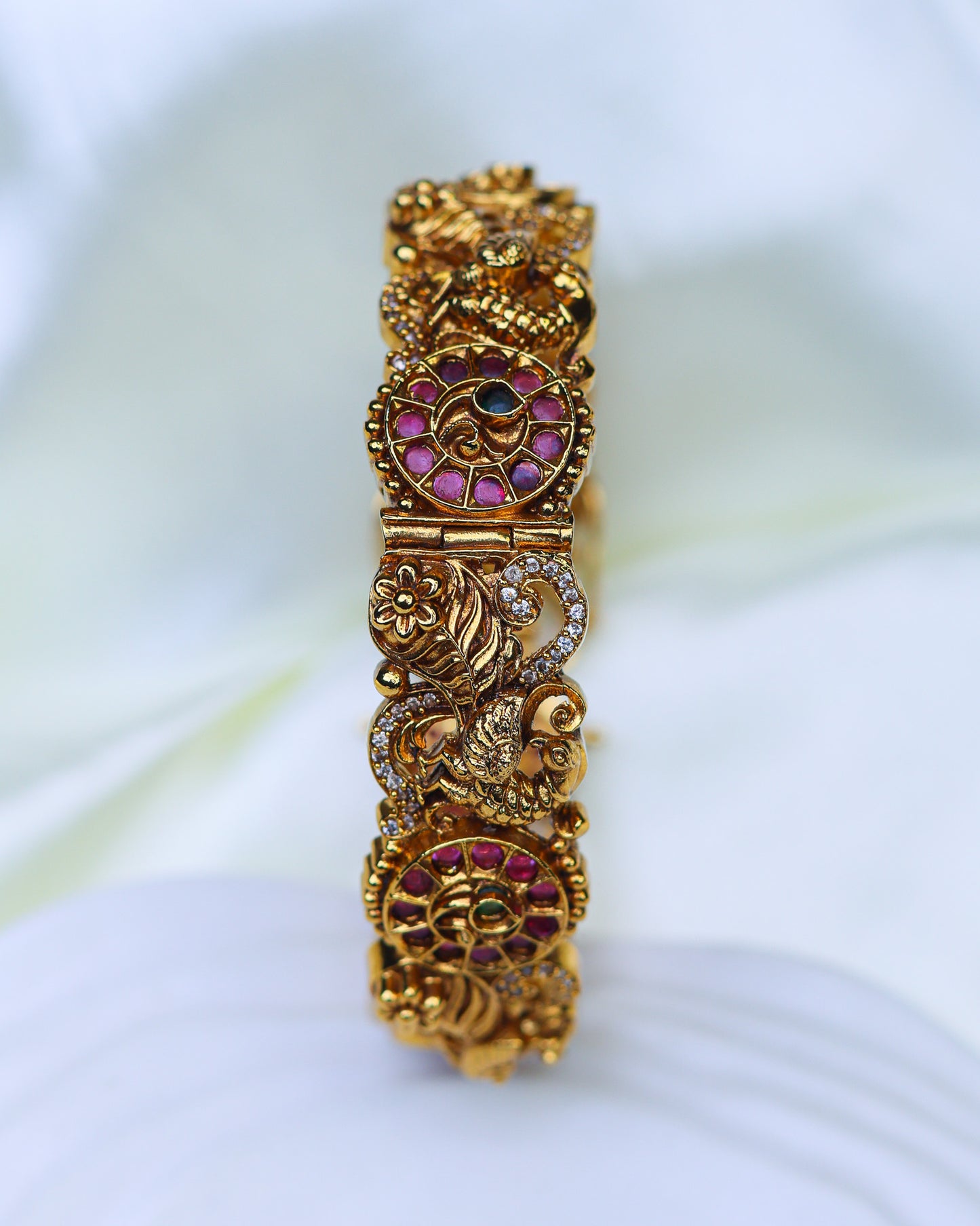 Ruby Mayil Heritage Kada  Premium Bangels Openable Fits 2.4/2.6" size