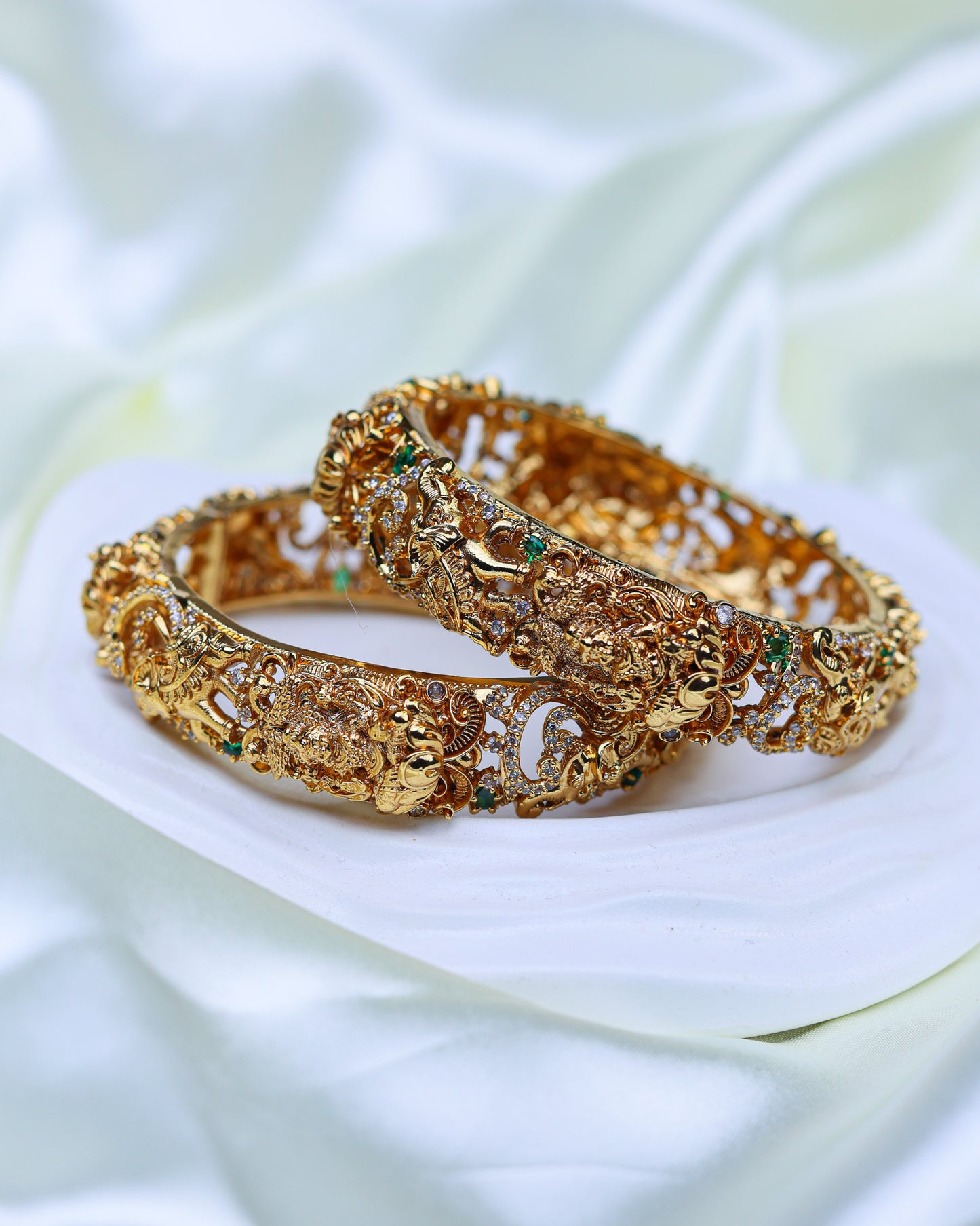 Gaja Mayura Temple Bangle Premium Bangels ( openable ) Fits to 2.4 & 2.6" size