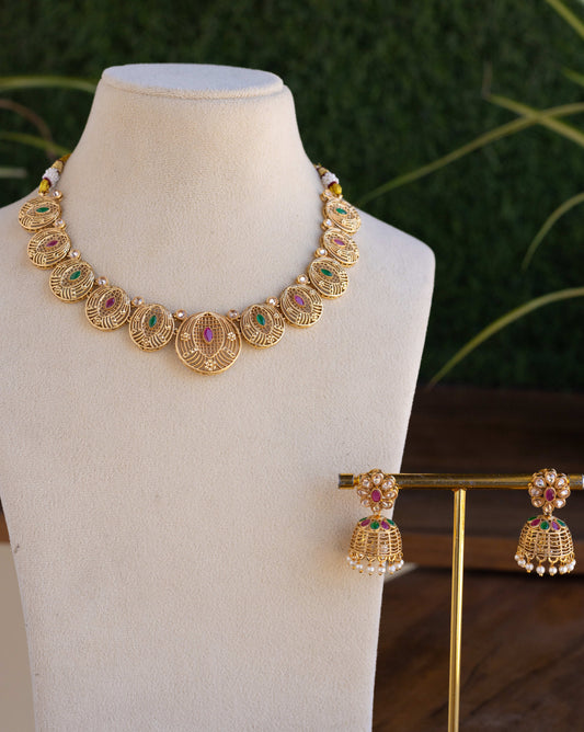 Suwarnikaa’s Golden Dynasty Necklace Set