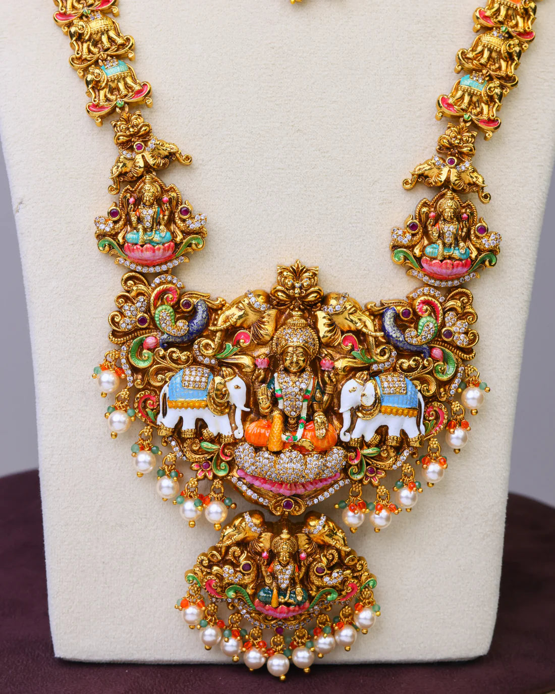 Sri Mahalakshmi Vaibhava Long Haaram Set- (Premium Masterpiece Edition) – By Suwarnikaa Jewels
