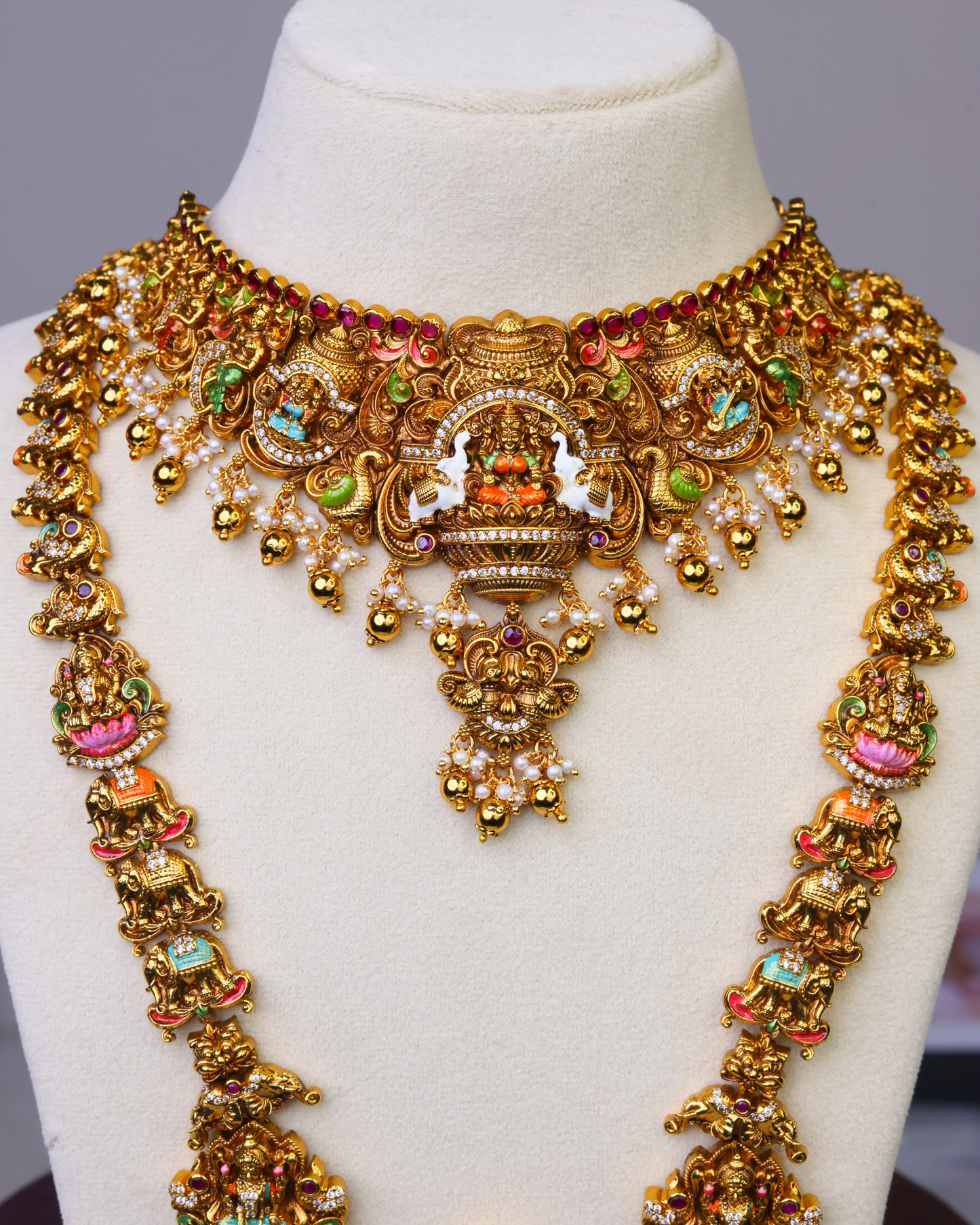 Sri Mahalakshmi Vaibhava Bridal Set- (Premium Masterpiece Edition) – By Suwarnikaa Jewels