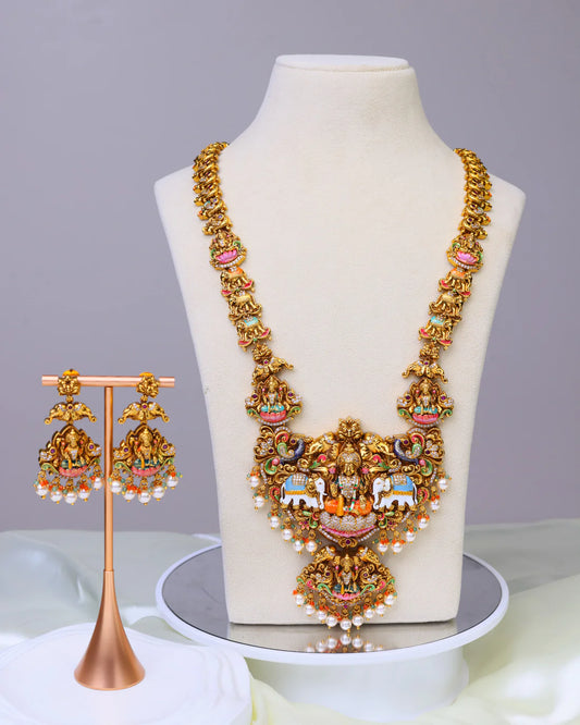 Sri Mahalakshmi Vaibhava Long Haaram Set- (Premium Masterpiece Edition) – By Suwarnikaa Jewels