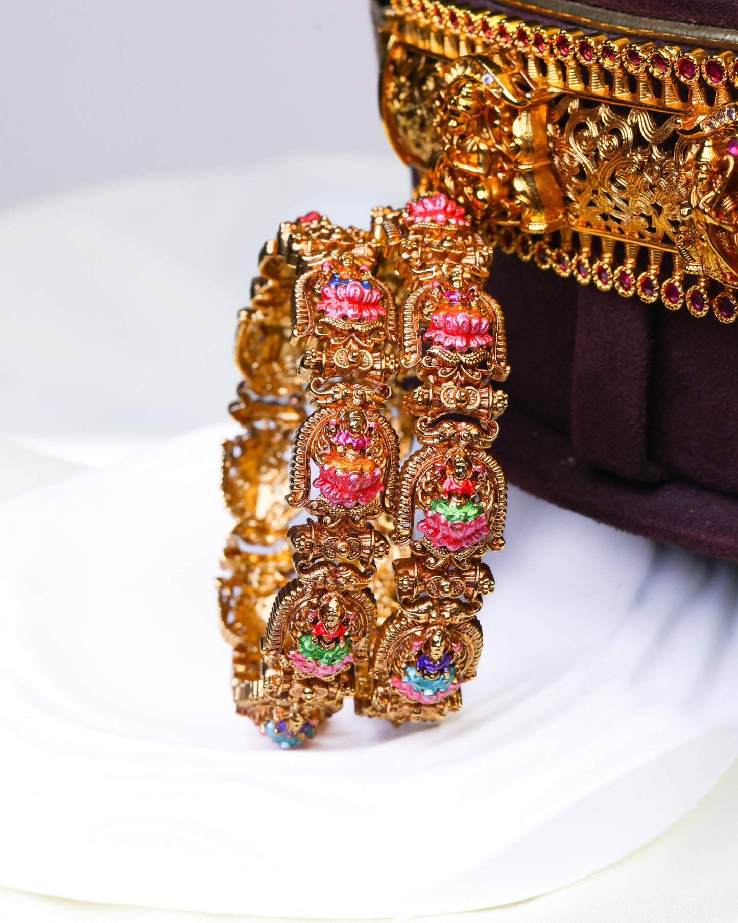 Sri Mahalakshmi Mayura Mandapam Vaibhava Bridal Meenakari  Set - (Premium Masterpiece Edition) – By Suwarnikaa Jewels