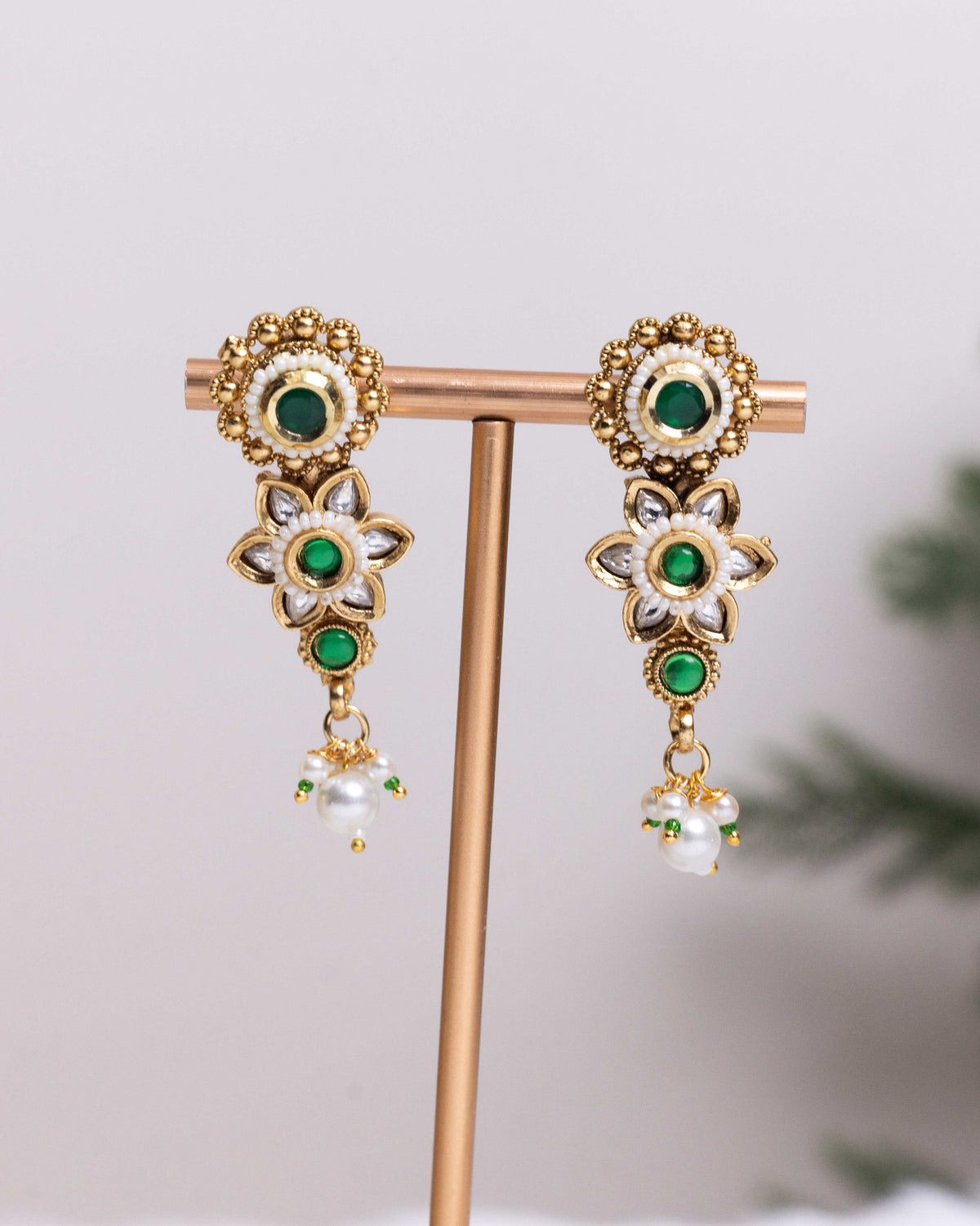Ratna Kusumavali Necklace emerald Set– By Suwarnikaa Jewels