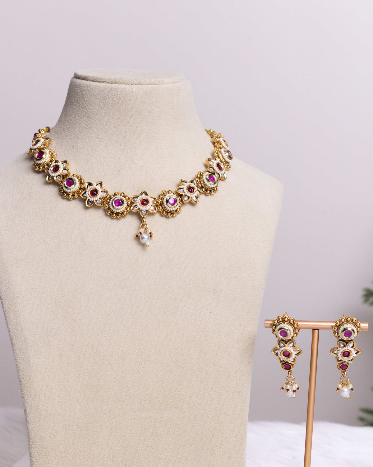 Ratna Kusumavali Necklace ruby Set– By Suwarnikaa Jewels