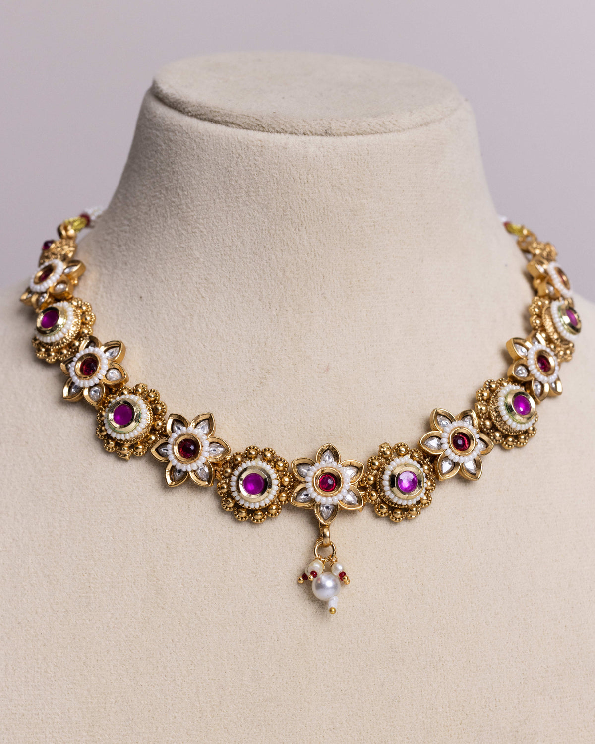 Ratna Kusumavali Necklace ruby Set– By Suwarnikaa Jewels
