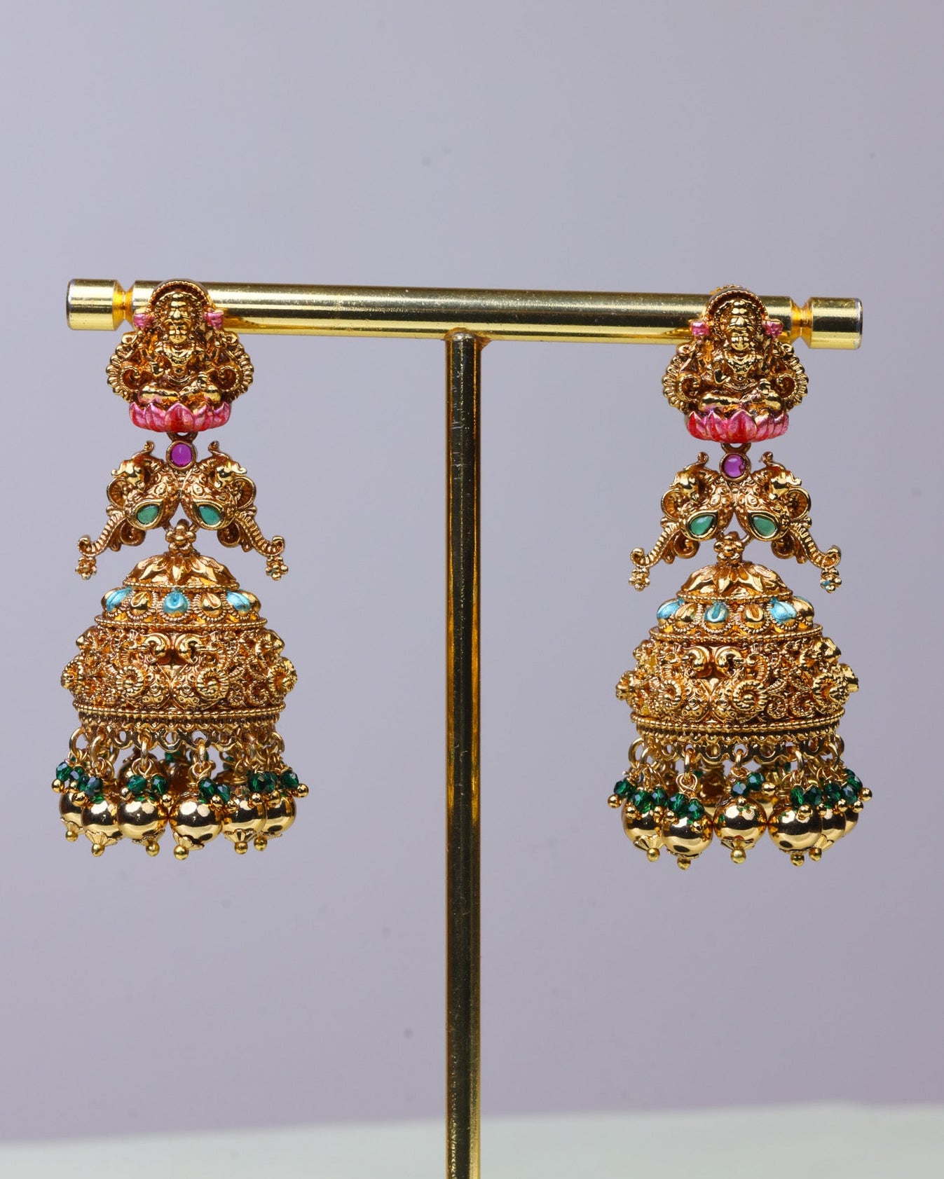 Aishwarya Lakshmi Meenakari Jhumkas  by Suwarnikaa jewels