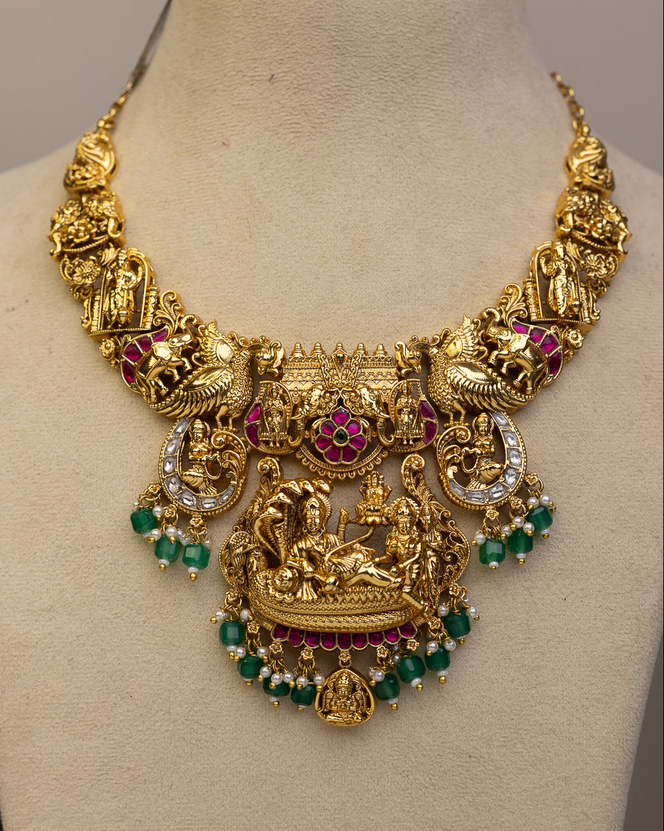 Maha Vishnu jadav set- (Temple edition ) – By Suwarnikaa Jewels