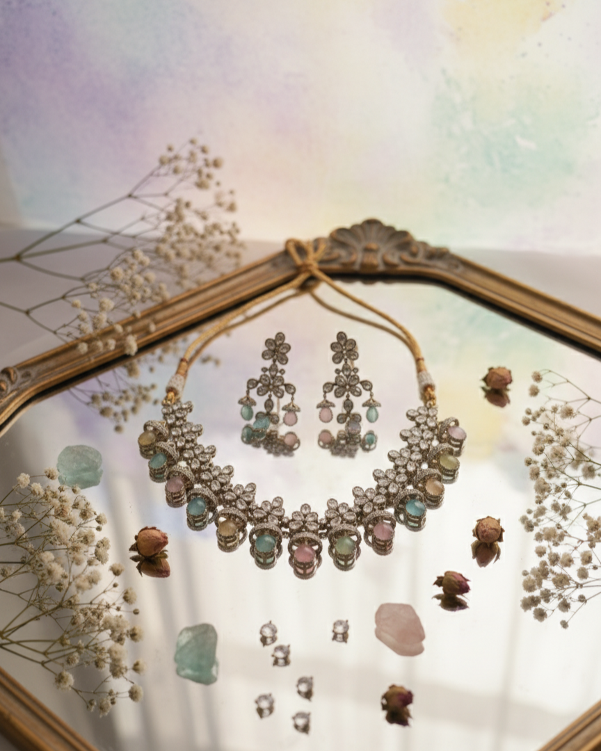 Suwarnikaa’s Queen’s Secret – Kundan & Moissanite Necklace Set