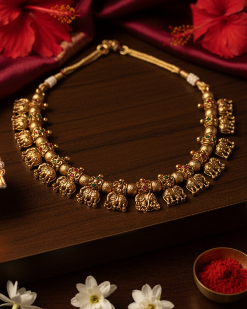 Suwarnikaa's Madurai Elephant Temple Jewelry