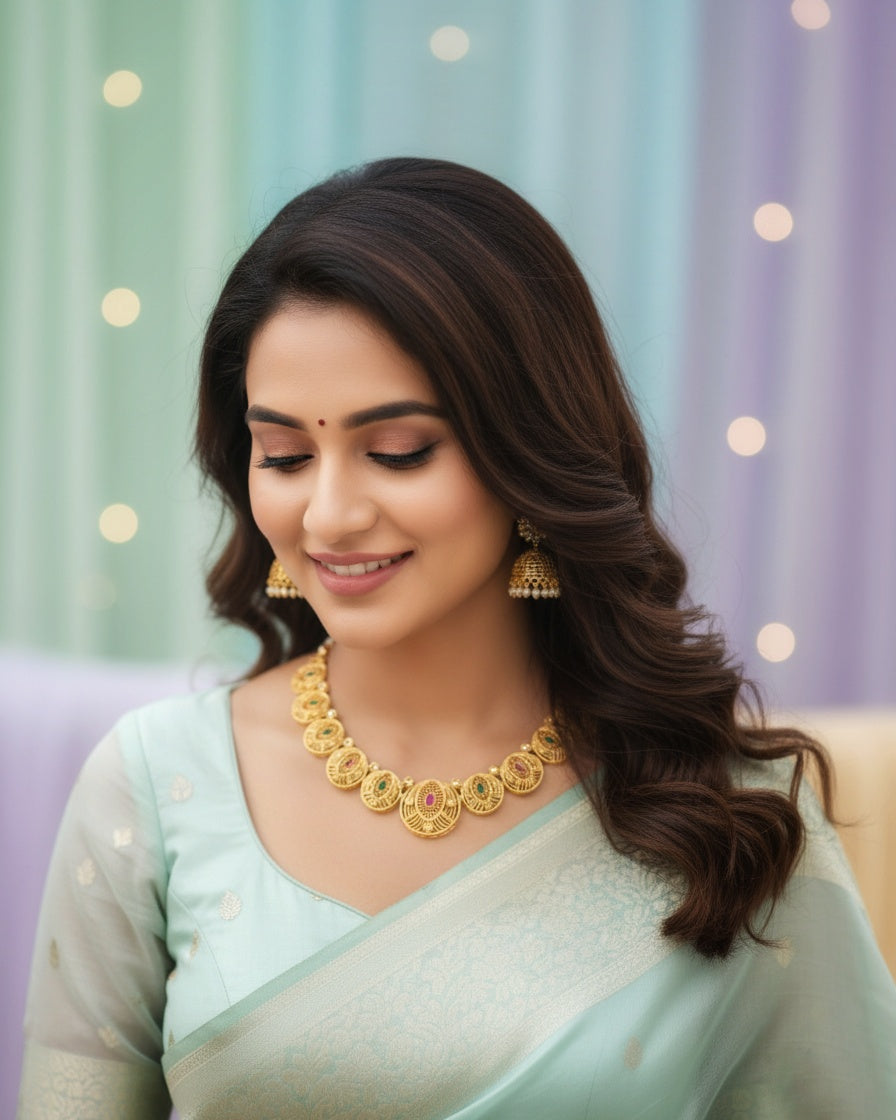 Suwarnikaa’s Golden Dynasty Necklace Set