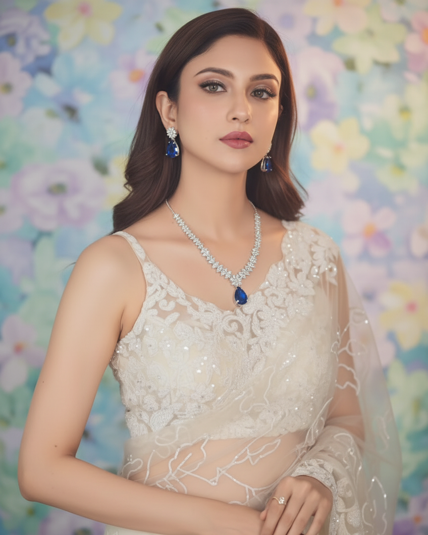 Suwarnikaa’s Blue Rush Necklace Set