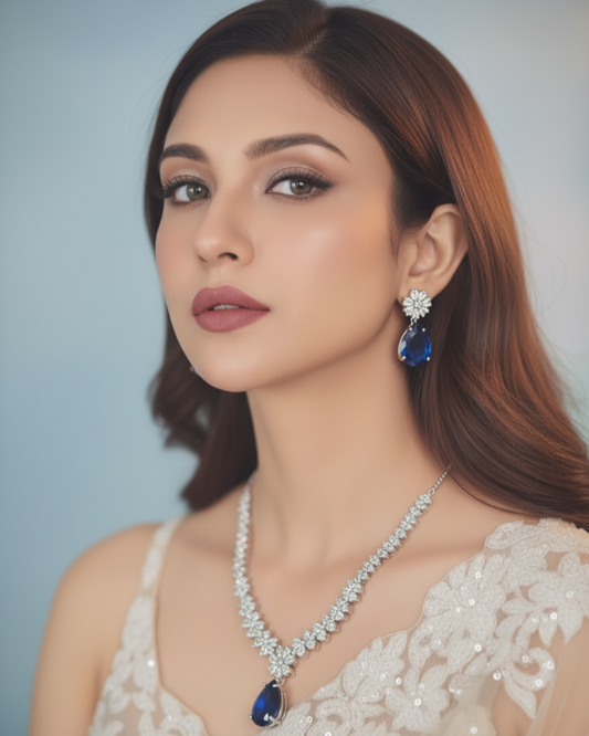 Suwarnikaa’s Blue Rush Necklace Set