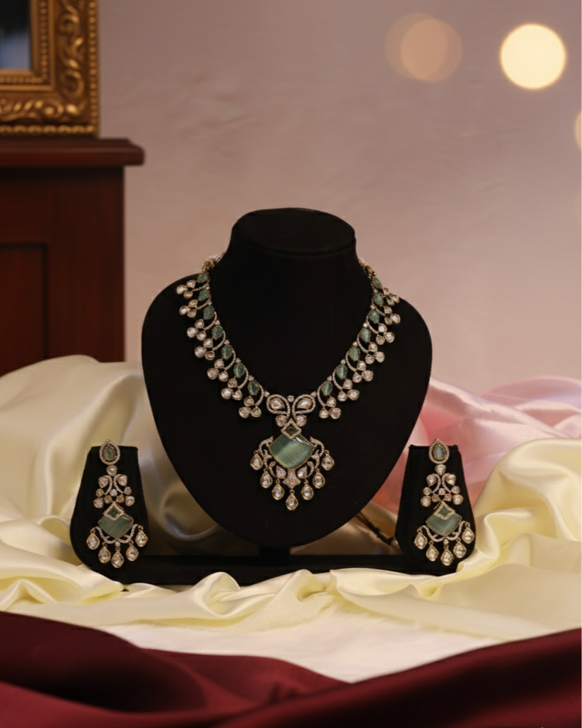 Suwarnikaa’s Premium Kundan Crush Necklace Set