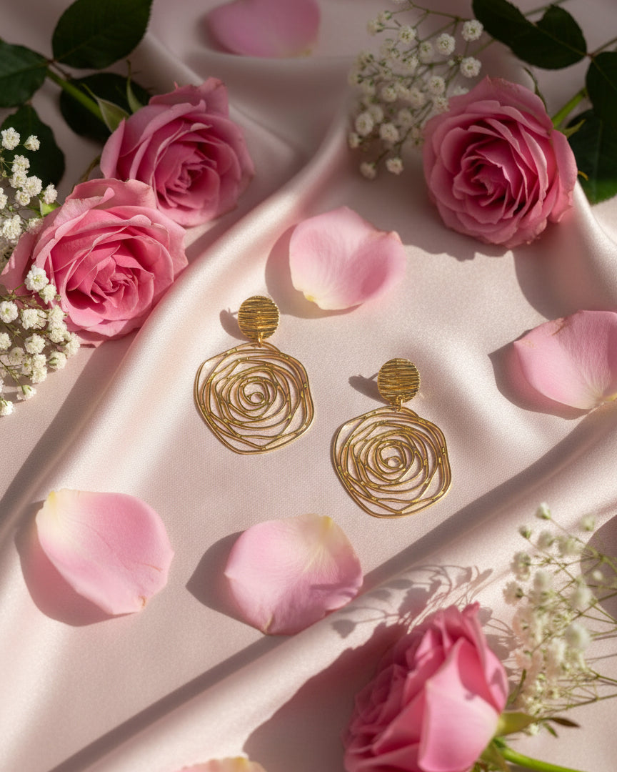 Golden Ripple Earrings By Suwarnikaa Jewels