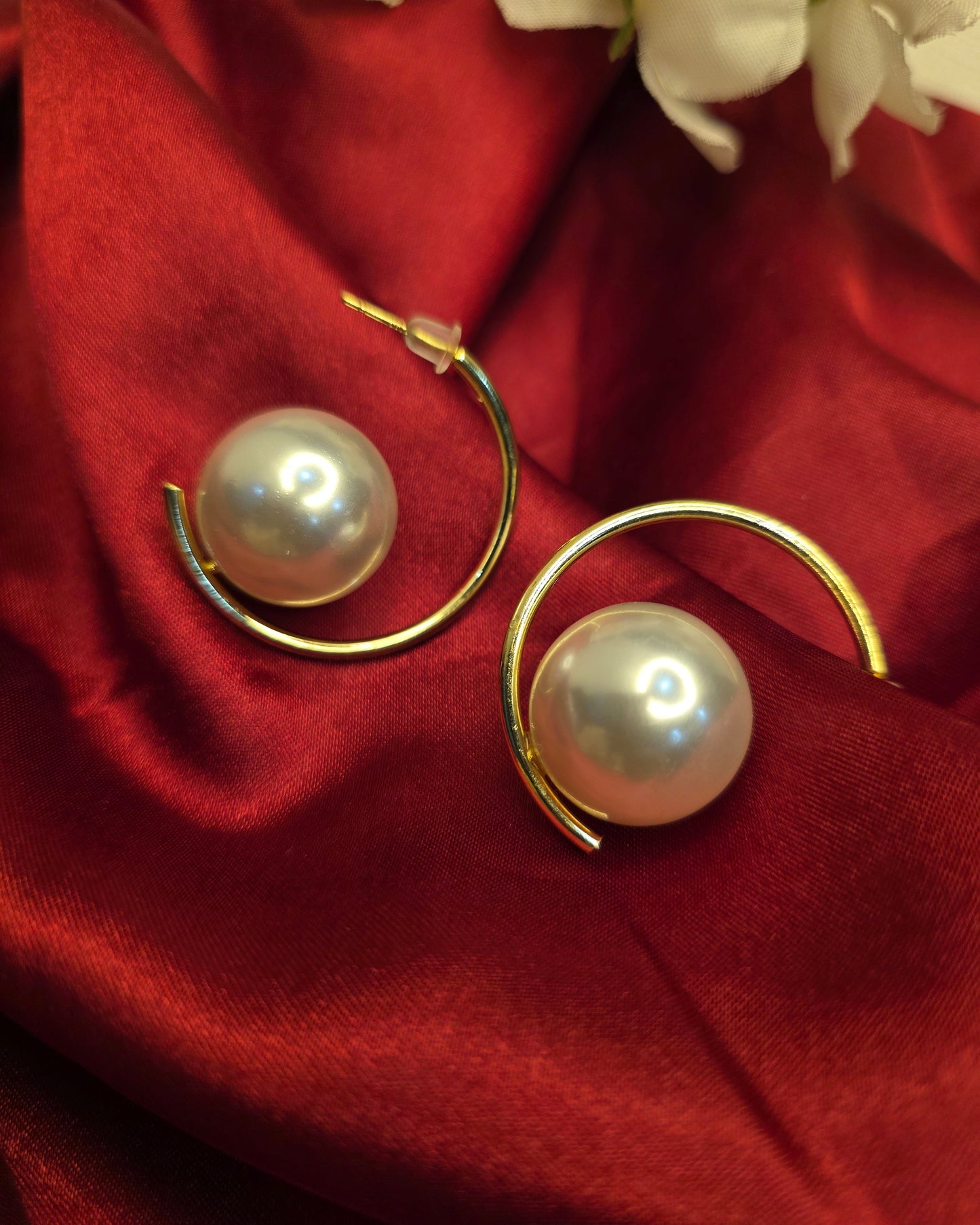 Pearl Eclipse Earrings By Suwarnikaa Jewels