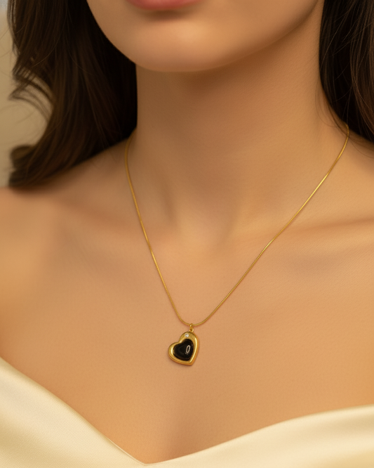 Black Heart Antitarnish chain By Suwarnikaa Jewels