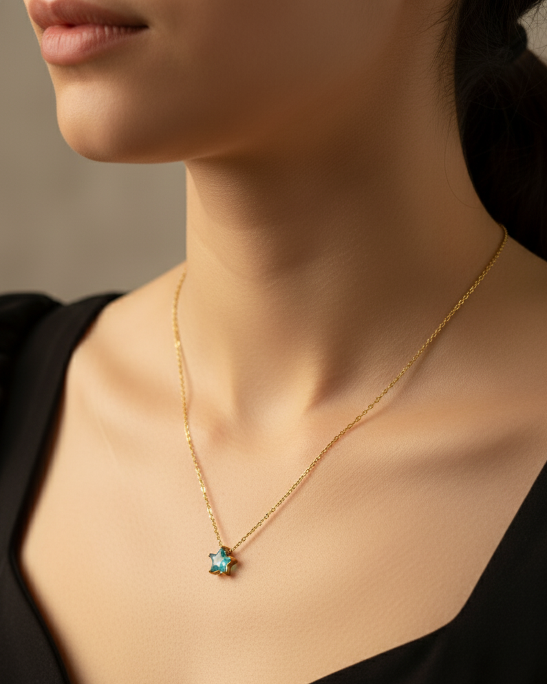 Blue Star Antitarnish chain By Suwarnikaa Jewels