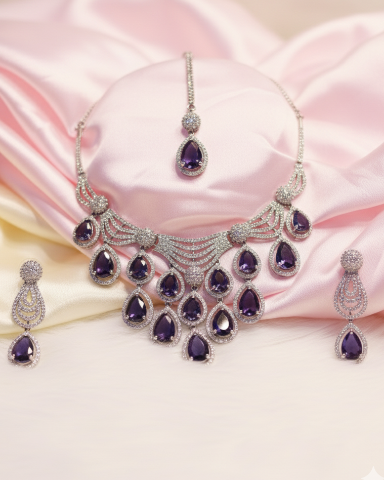 Charulatha Lustre by Suwarnikaa Jewels American Diamond Set