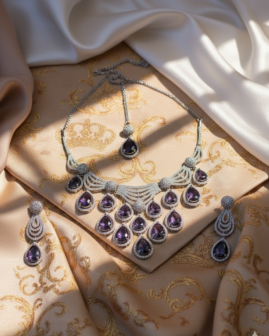 Charulatha Lustre by Suwarnikaa Jewels American Diamond Set