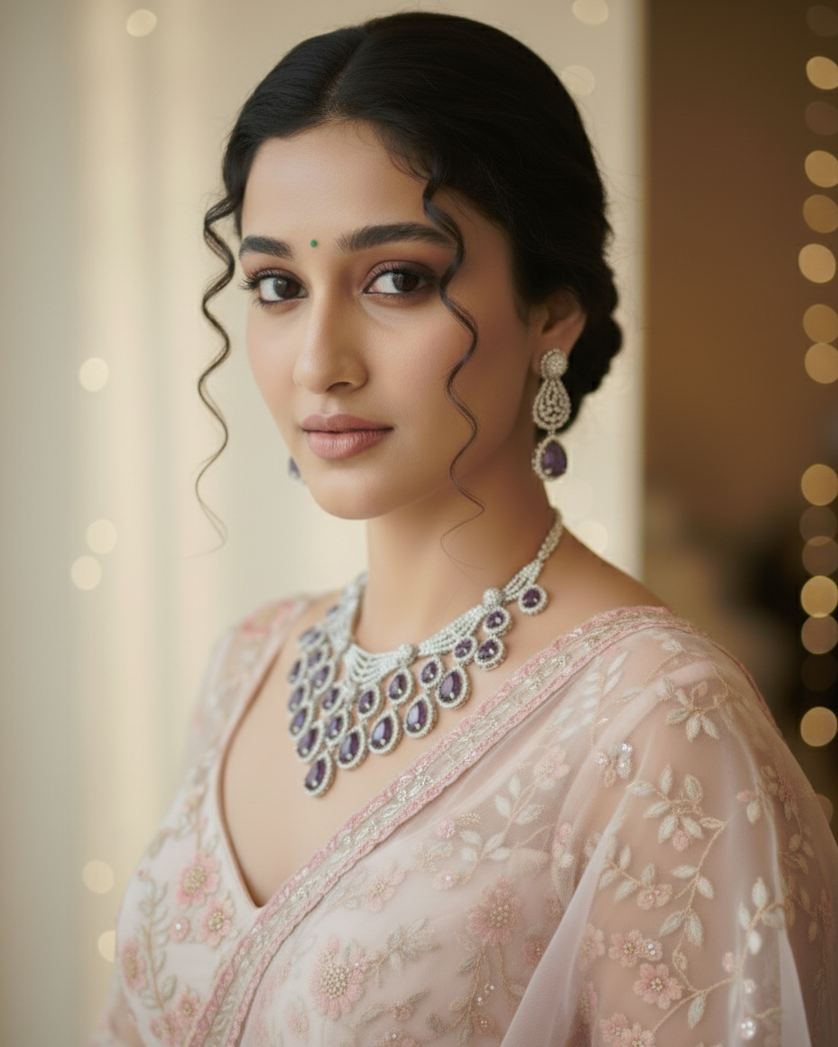 Charulatha Lustre by Suwarnikaa Jewels American Diamond Set