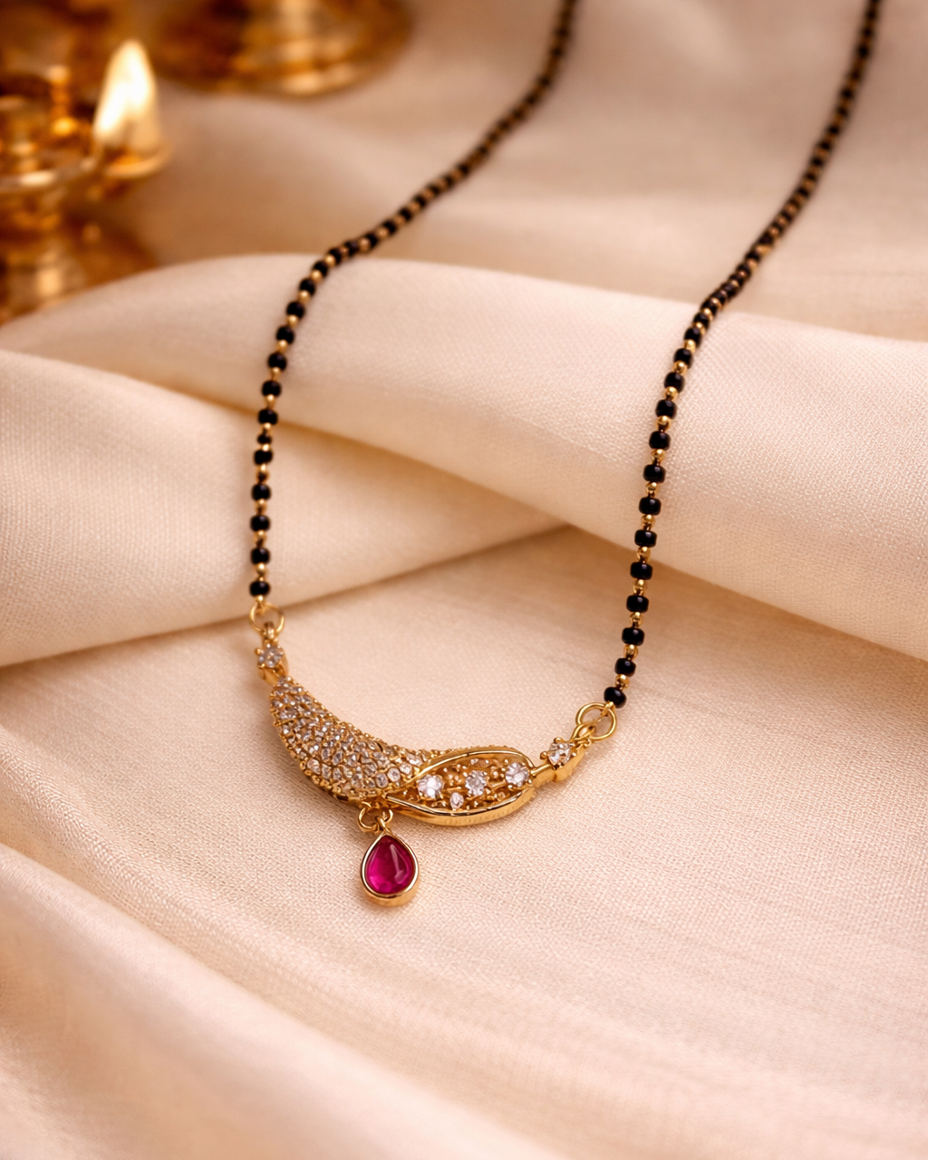 Mahika Goldline – Premium Gold Polish Mangalsutra  by Suwarnikaa Jewels