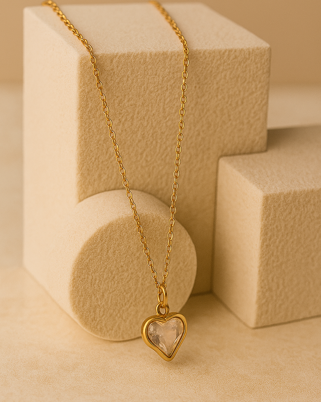 Blush Heart Pendant chain By Suwarnikaa Jewels