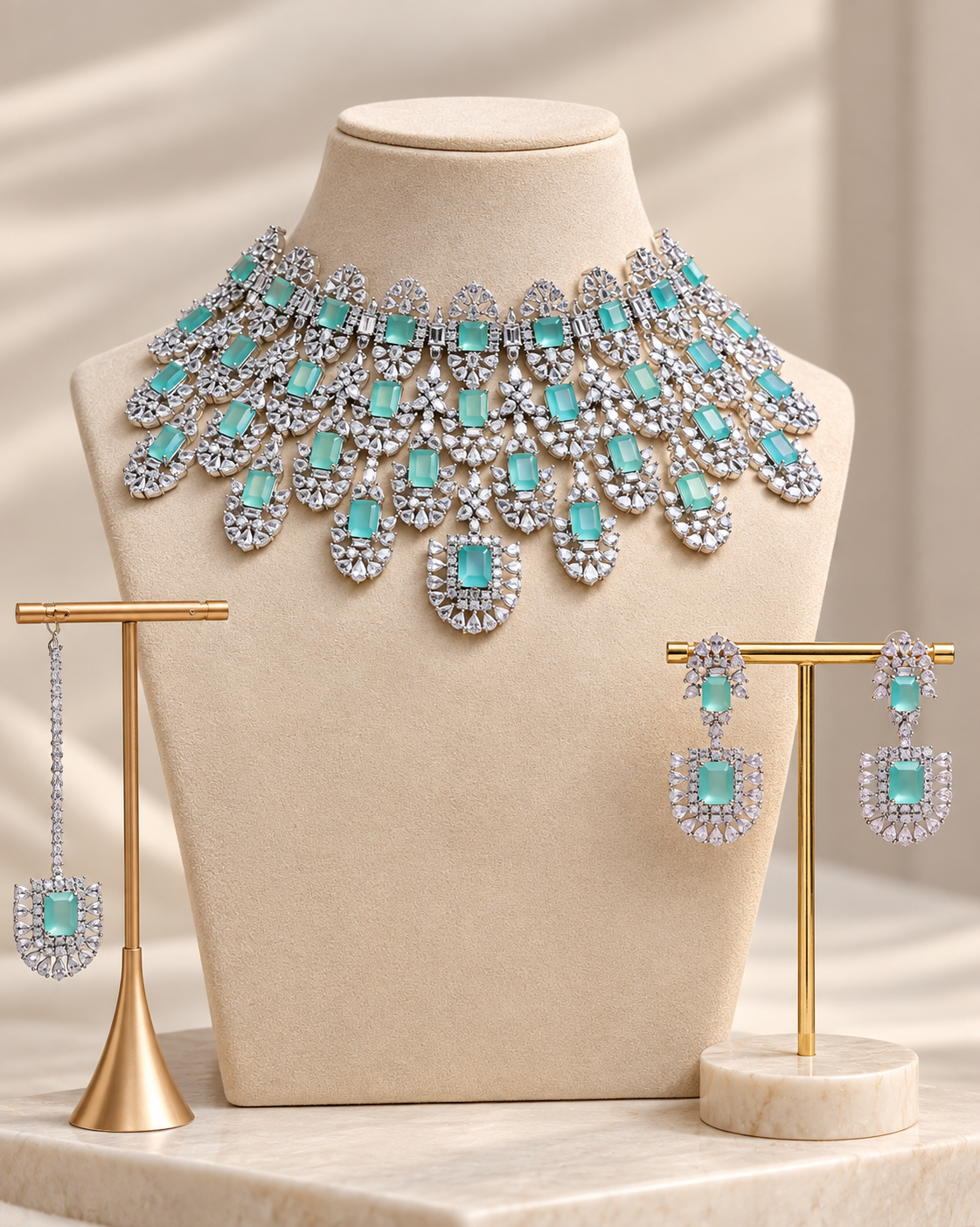 Aurelia Aqua Choker by suwarnikaa jewels