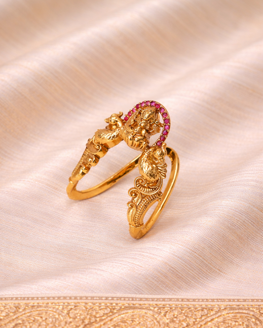 Kalyani Ruby Arch Ring (Adjustable) by suwarnikaa jewels
