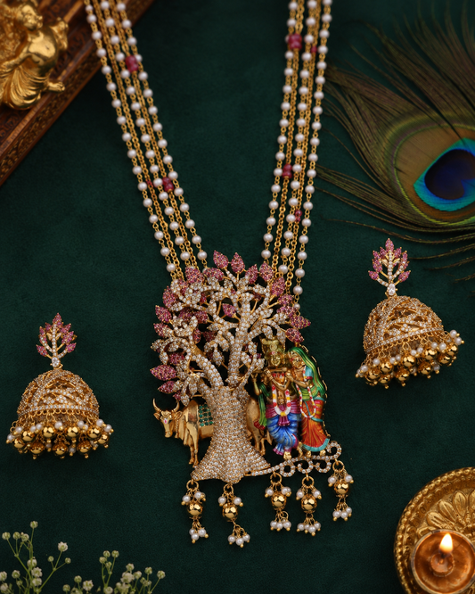 Radha Madhava Ratna Maala Meenakari Haram Limited Edition  - – By Suwarnikaa Jewels