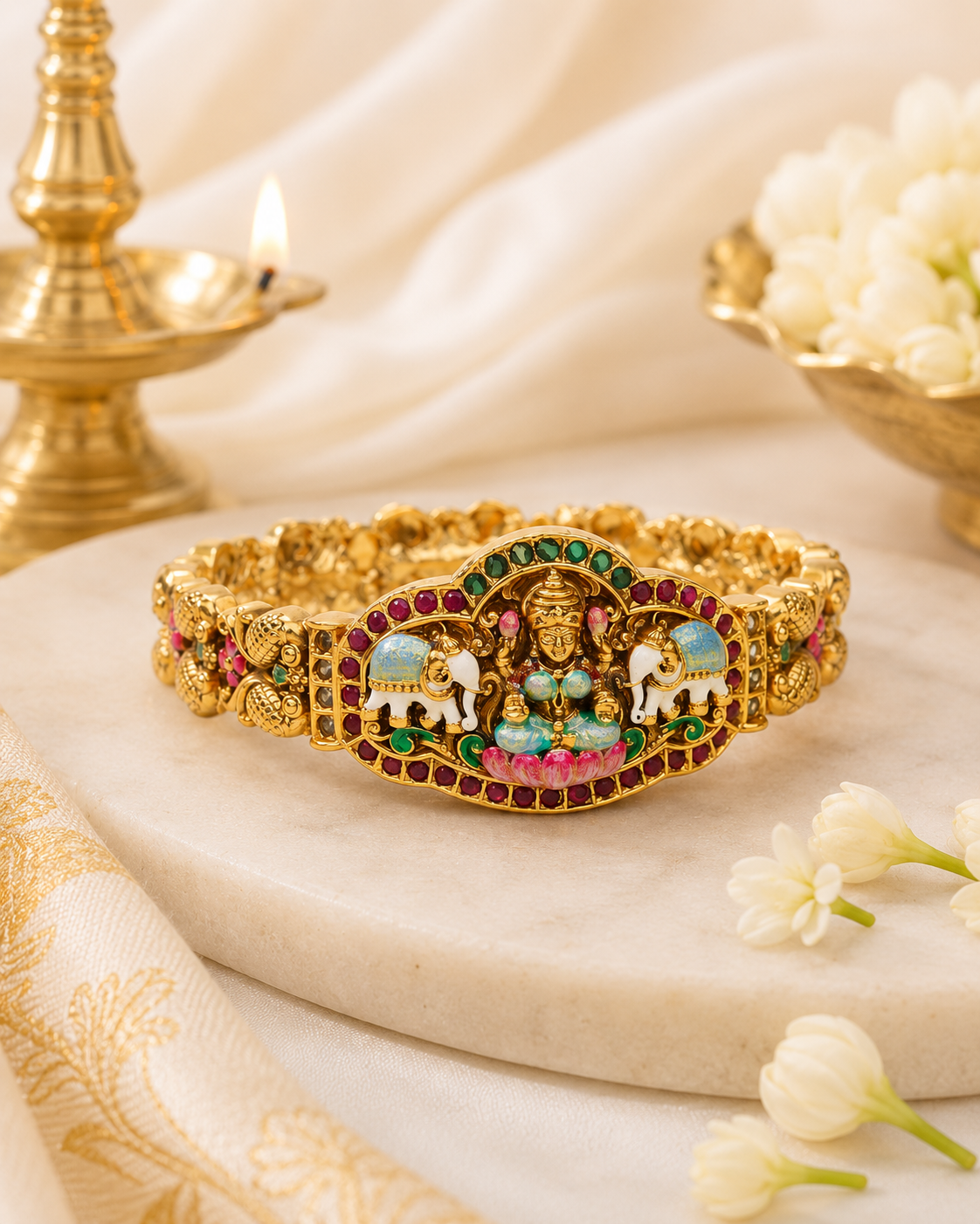 Royal Gaja Lakshmi Kada Premium Bracelet Free Size openable