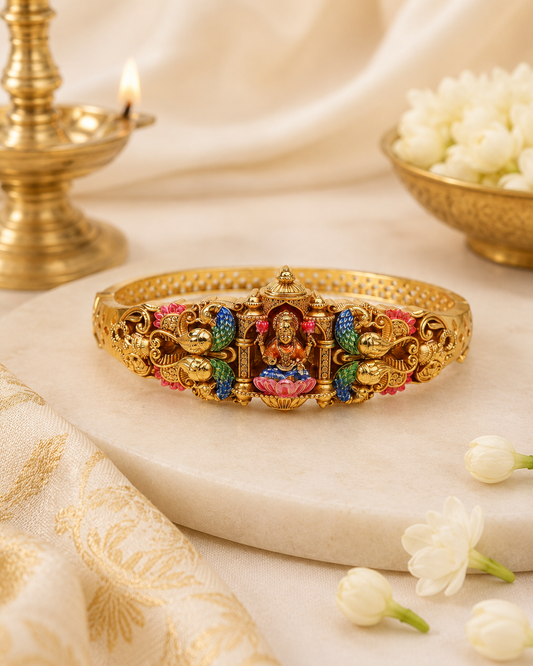 Meenakari Lakshmi Kada Premium Bracelet Fee Size openable