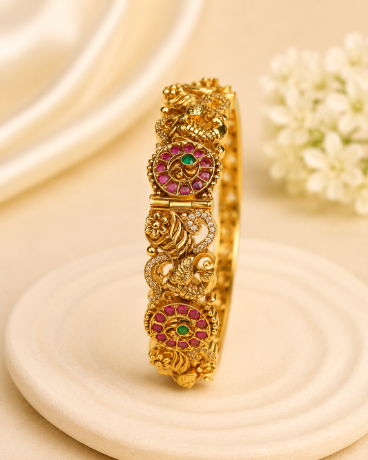 Ruby Mayil Heritage Kada  Premium Bangels Openable Fits 2.4/2.6" size
