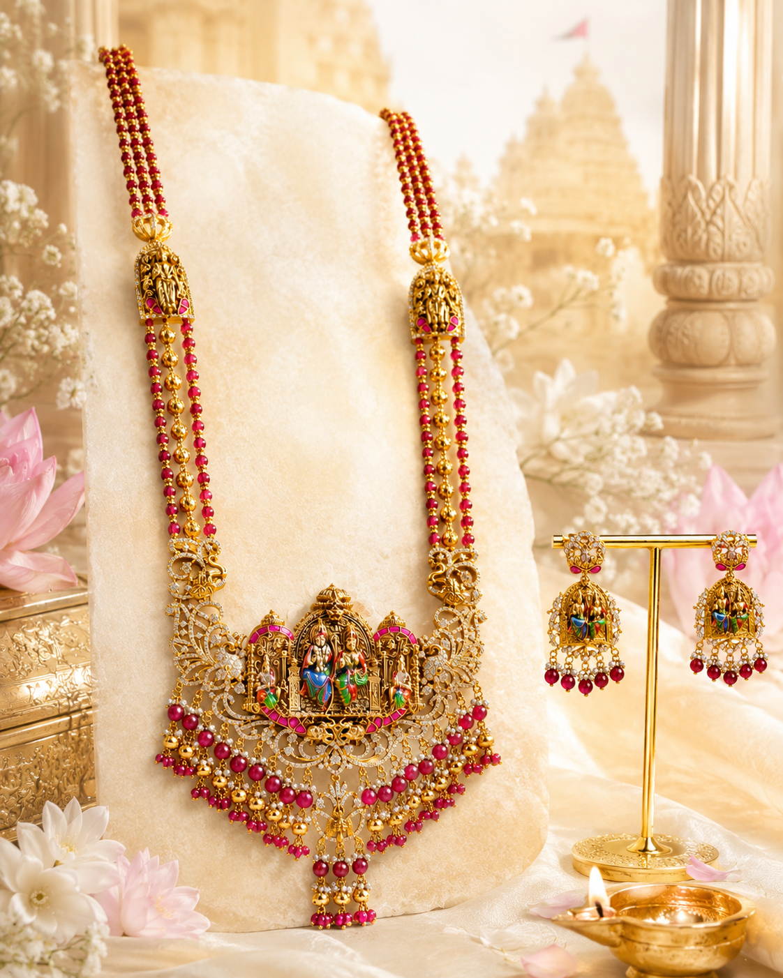 Sri Kodhanda Rama Haram (Ruby) - (Premium Masterpiece Edition) – By Suwarnikaa Jewels