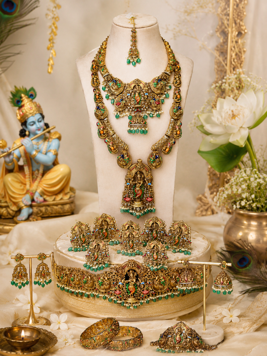 Grand Sri Krishna Leela full Bridal set limited edition By Suwarnikaa Jewels
